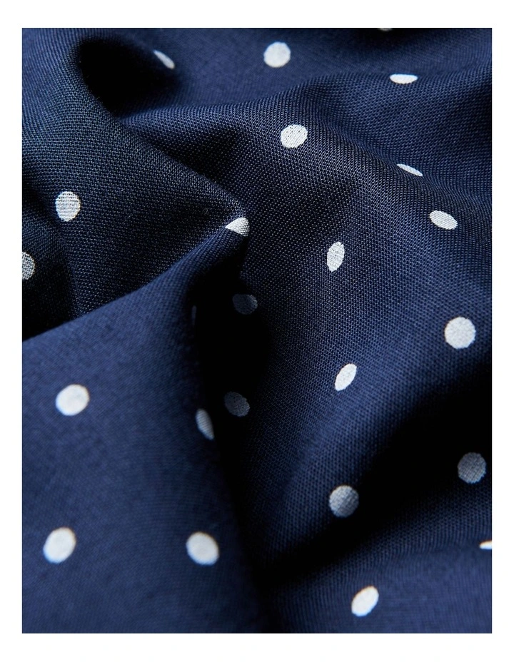Polka Dot Print Long Sleeve Shirt in Navy image 5
