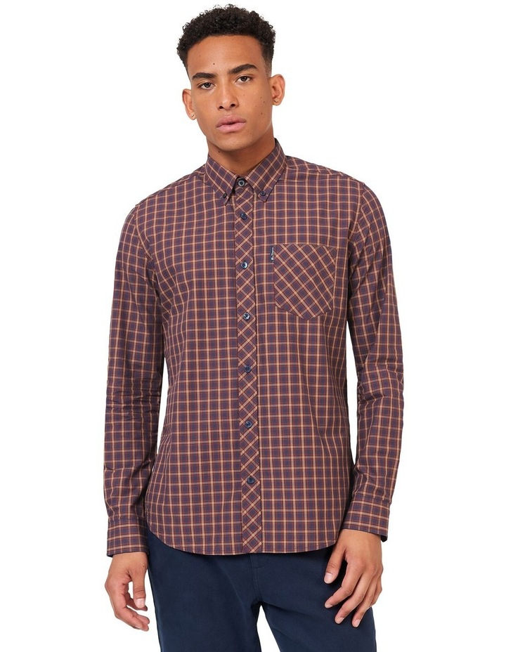 Signature House Check Long Sleeve Shirt in Purple