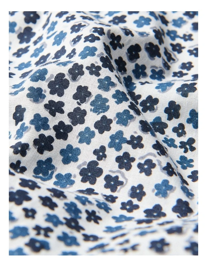 Ditsy Floral Print Long Sleeve Shirt in White image 5