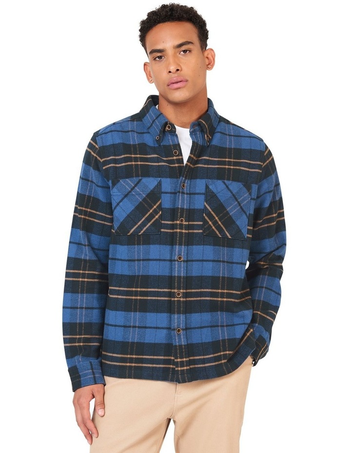 Brushed Ivy Check Long Sleeve Shirt in Blue