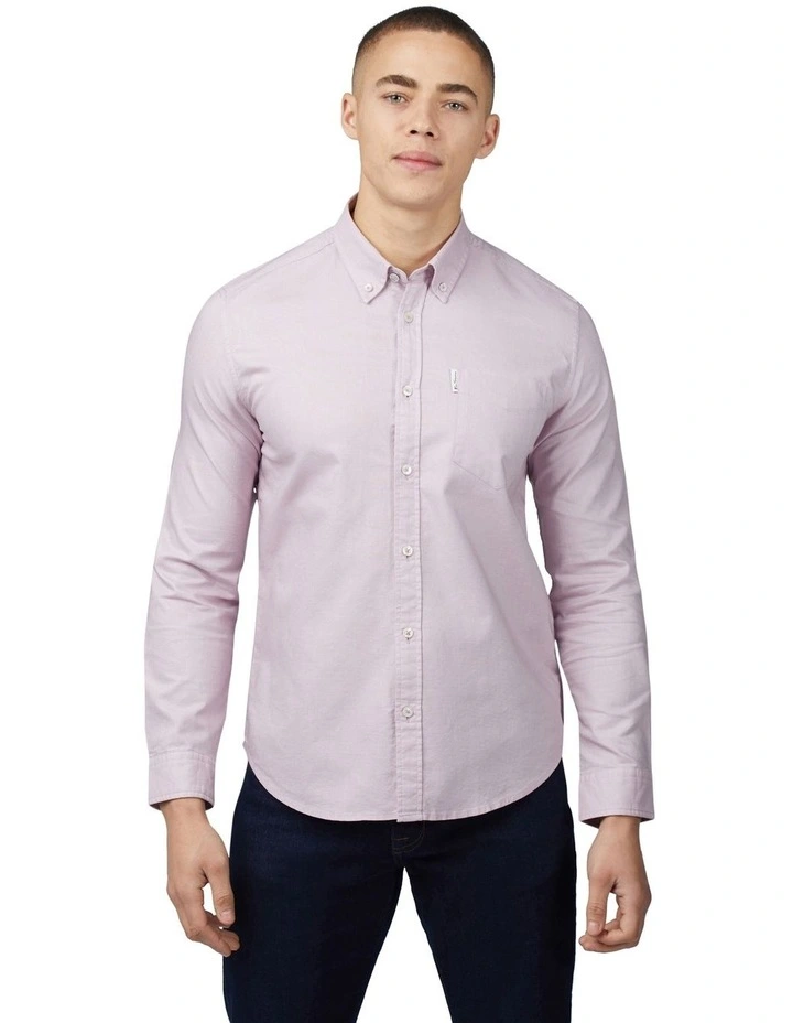 Signature Oxford Long Sleeve Shirt in Violet image 1