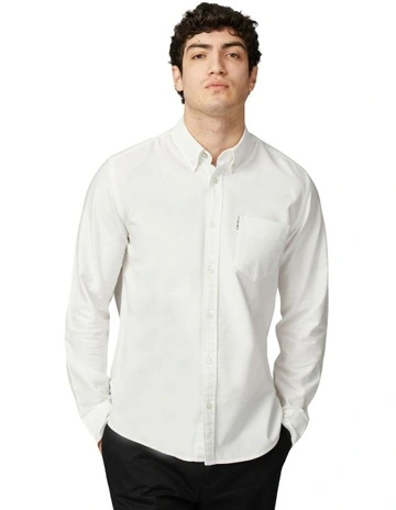 Signature Oxford Long Sleeve Shirt in White