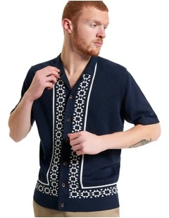 Border Resort Short Sleeve Shirt in Dark Navy