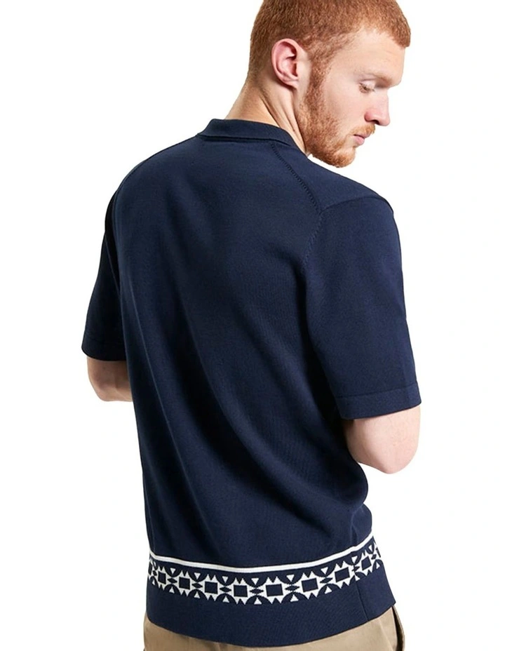 Border Resort Short Sleeve Shirt in Dark Navy image 2