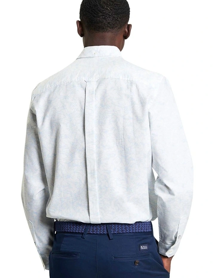 Seagull Print Long Sleeve Shirt in Snow White image 2