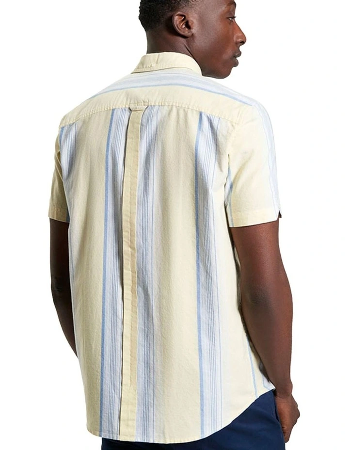 Oxford Stripe Short Sleeve Shirt in Corn image 2