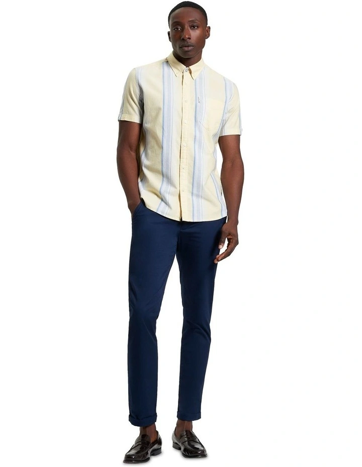 Oxford Stripe Short Sleeve Shirt in Corn image 3