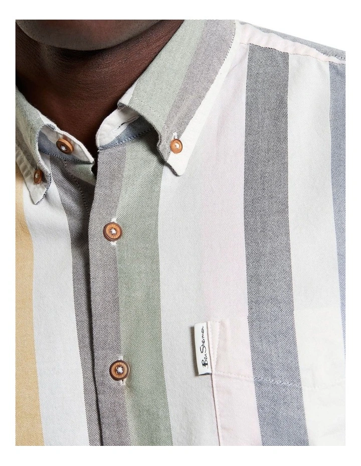 Candy Stripe Short Sleeve Shirt in Snow White image 4