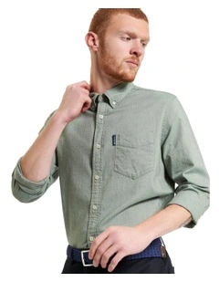 Signature Oxford Long Sleeve Shirt in Pale Khaki