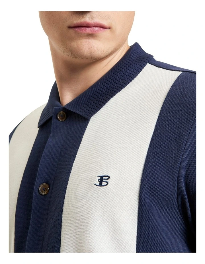 Mod Pique Short Sleeve Shirt in Dark Navy image 4