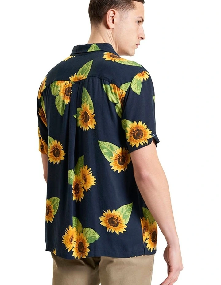Sunflower Print Short Sleeve Shirt in Midnight image 2