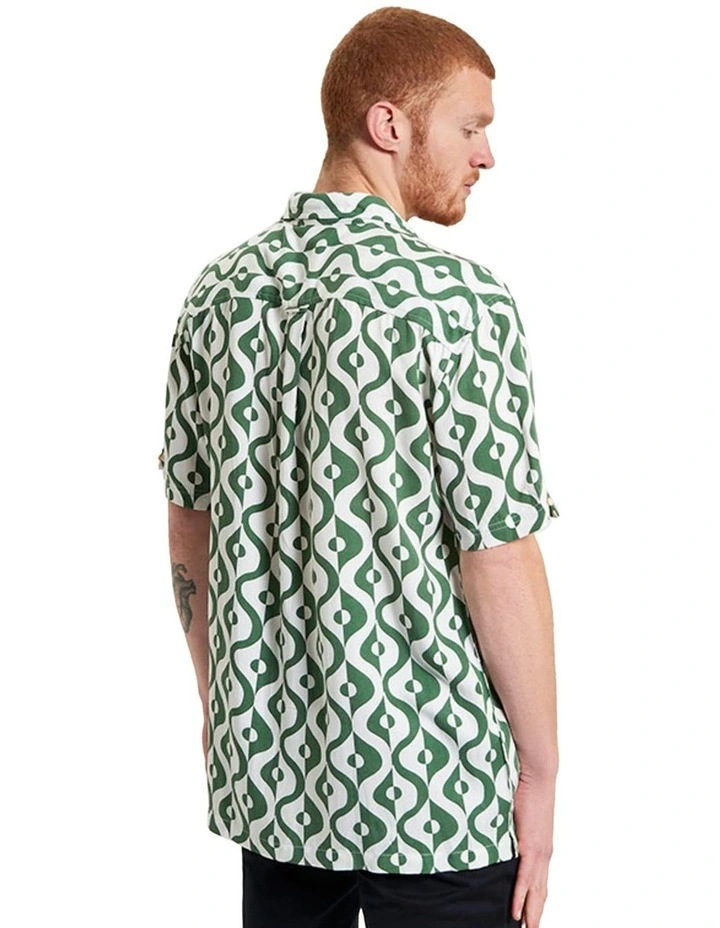 Carnaby Geo Print Short Sleeve Shirt in Forest image 2