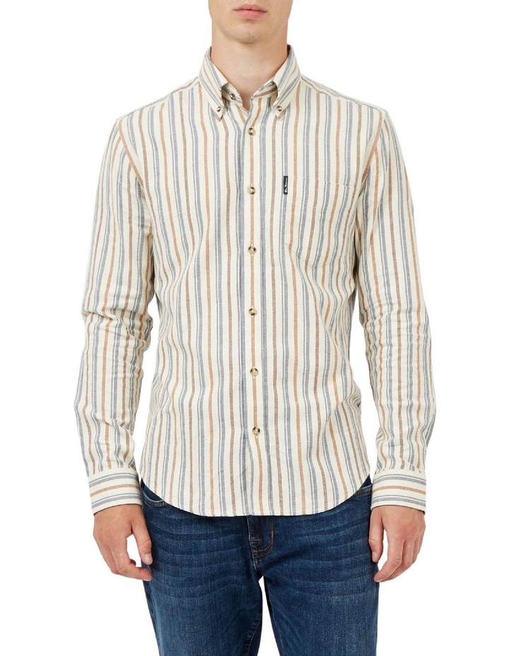 Brushed Mod Stripe Shirt Ivory
