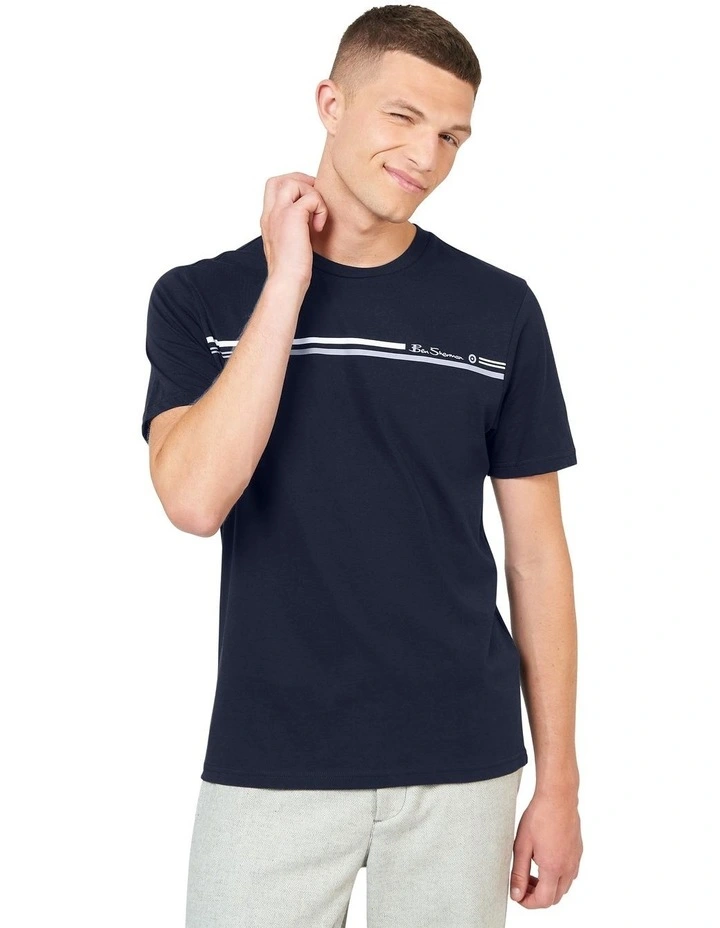 Seasonal Stripe Tee in Navy image 1