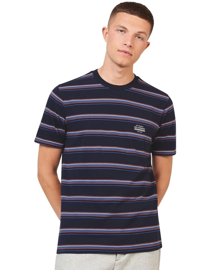 Stripe Tee in Navy image 1