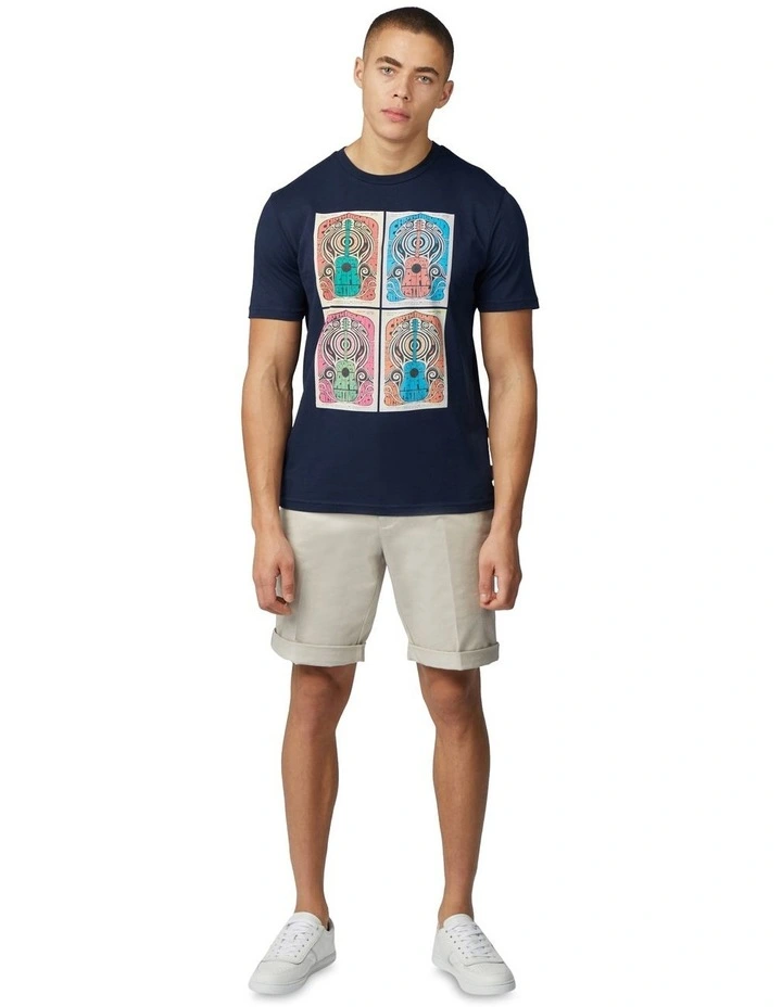 Guitar Festival Poster T-Shirt in Dark Navy image 3