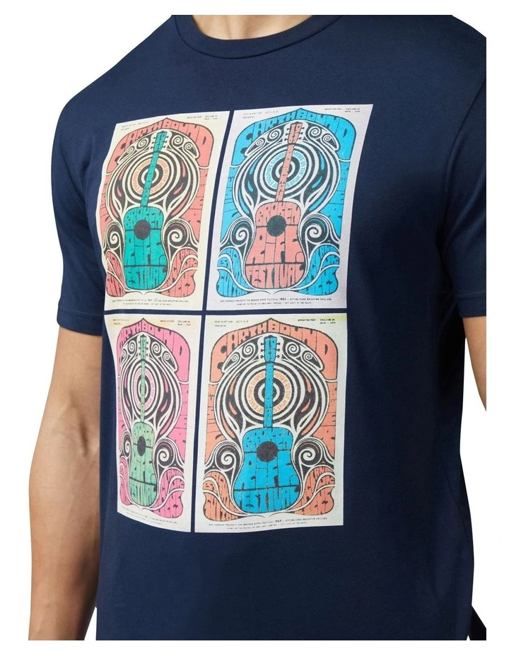 Guitar Festival Poster T-Shirt in Dark Navy image 4