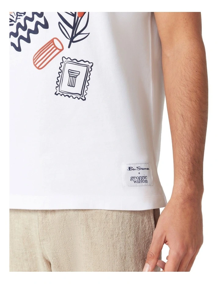 Ciao Amalfi Print T-Shirt in White image 4