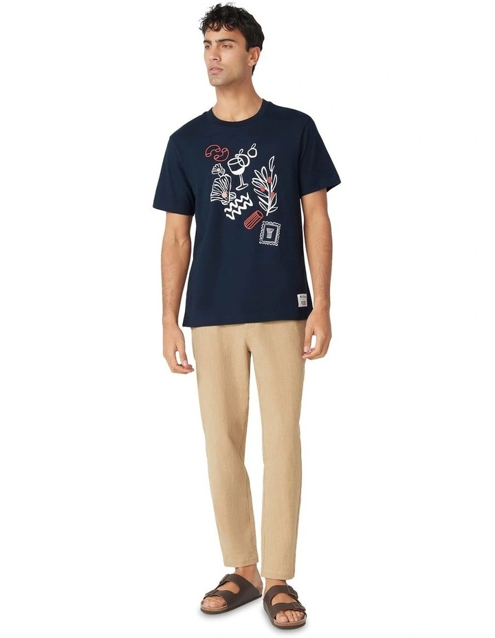 Ciao Amalfi Print T-Shirt in Navy Blazer image 3
