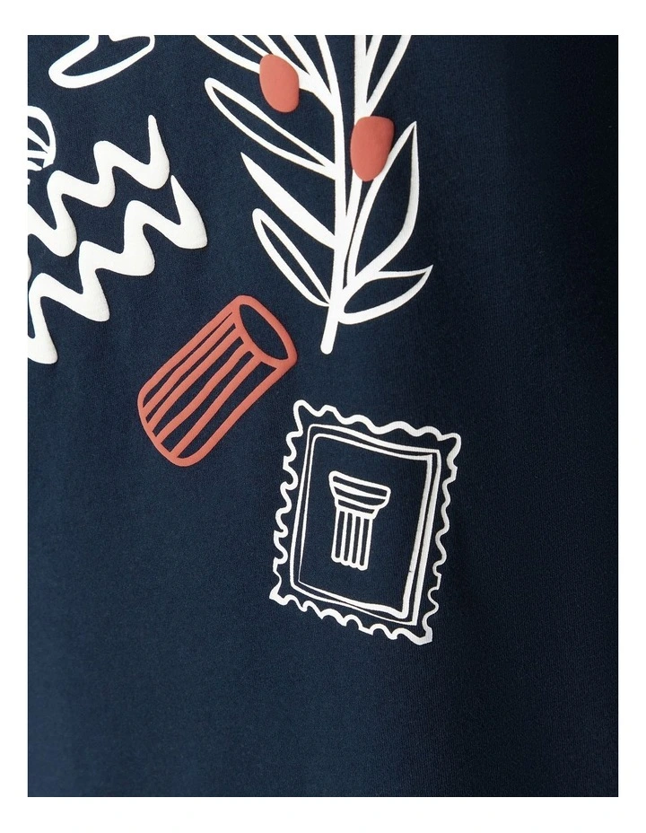 Ciao Amalfi Print T-Shirt in Navy Blazer image 4