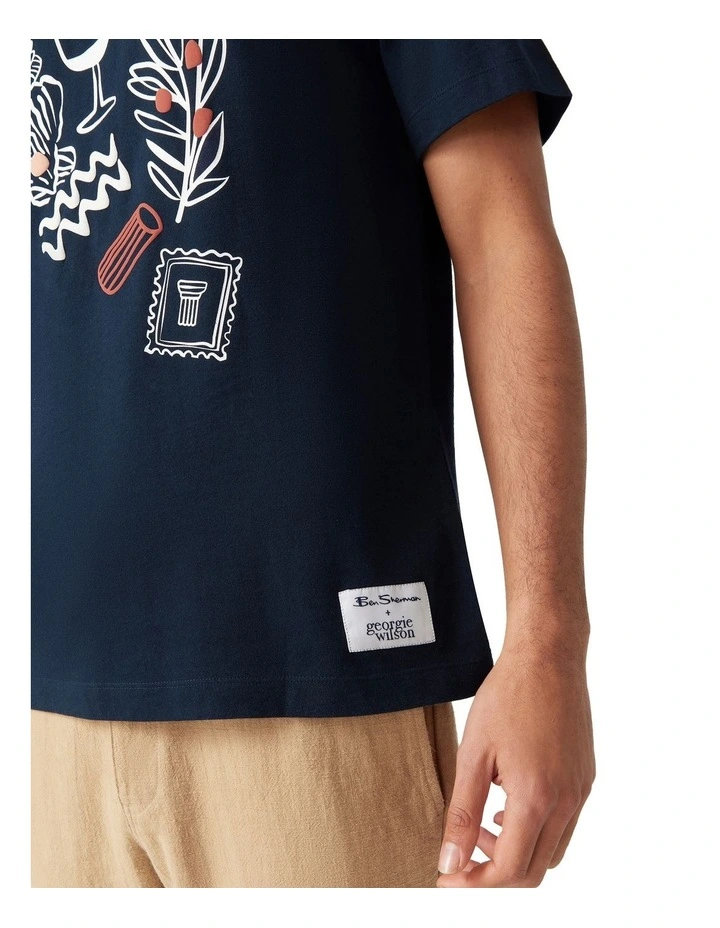 Ciao Amalfi Print T-Shirt in Navy Blazer image 5