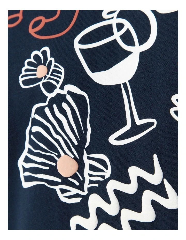 Ciao Amalfi Print T-Shirt in Navy Blazer image 6