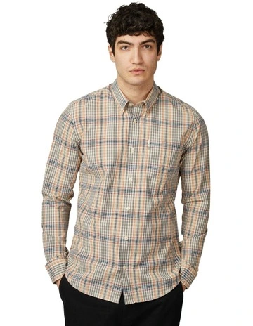Multicolour Check Long Sleeve Shirt in Fog
