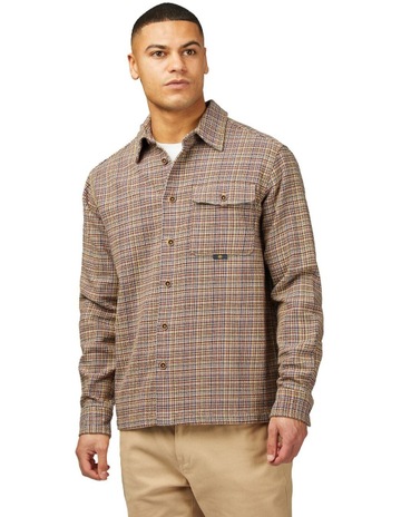 Difused Plain Overshirt in Rust