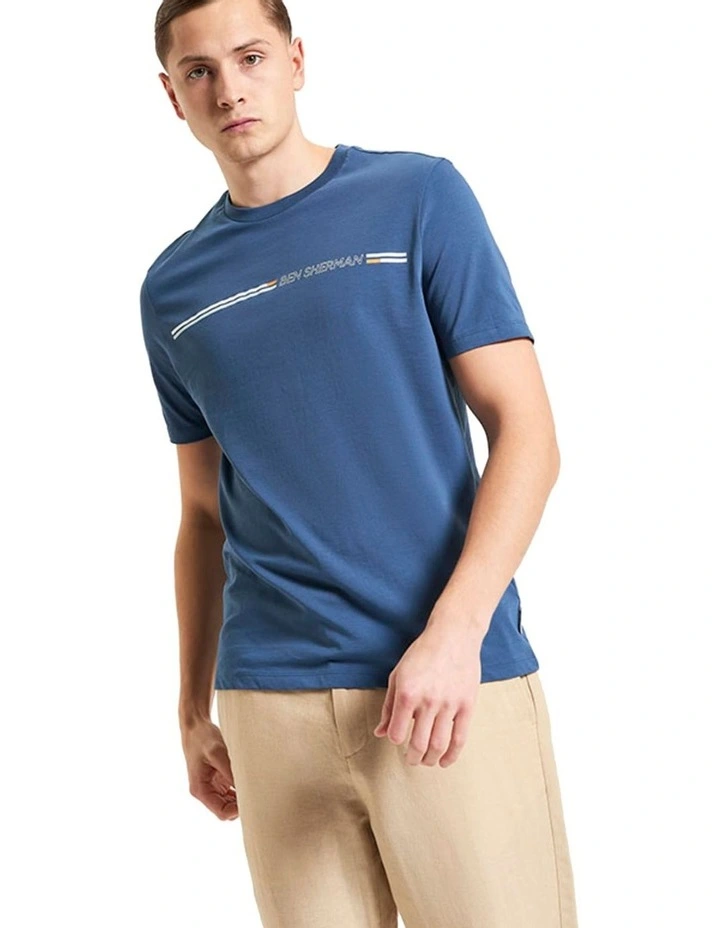 Core Stripe T-shirt in Indigo image 1