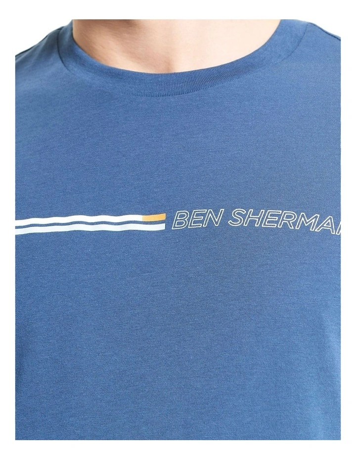 Core Stripe T-shirt in Indigo image 4
