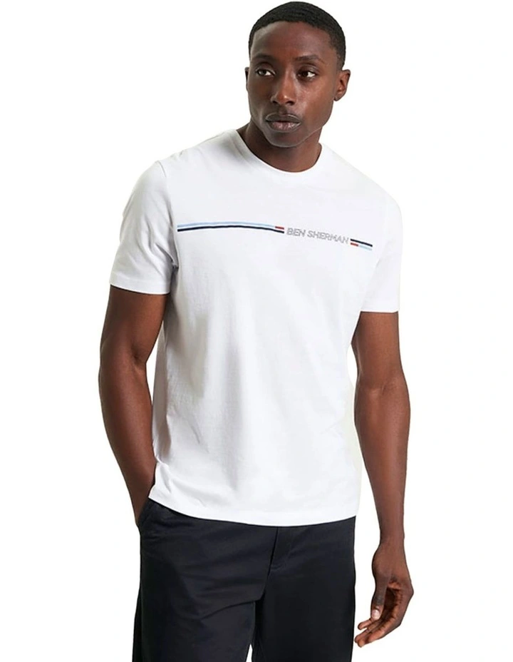 Core Stripe T-shirt in White image 1