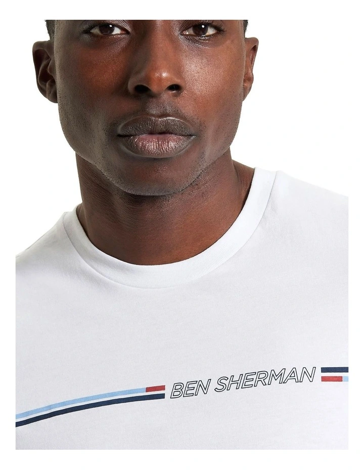 Core Stripe T-shirt in White image 4