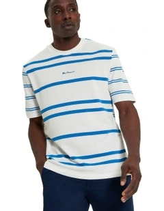 Mixed Stripe Tee in Snow White