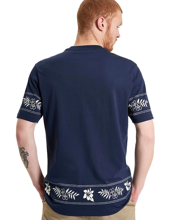 Border Print Tee in Dark Navy image 2