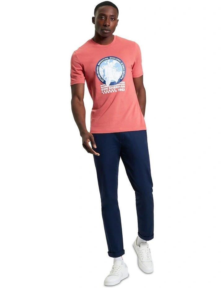 World Scooter Tee in Cerise image 3