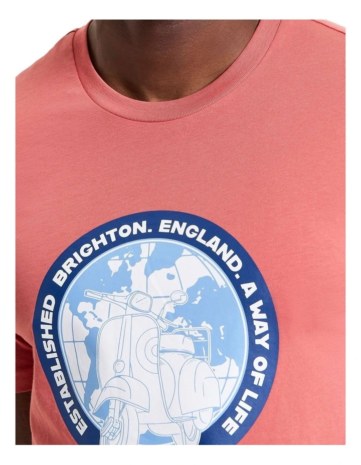 World Scooter Tee in Cerise image 4
