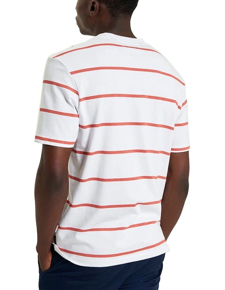 Stripe Script Tee in White image 2