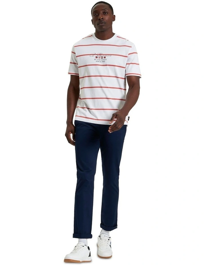 Stripe Script Tee in White image 3