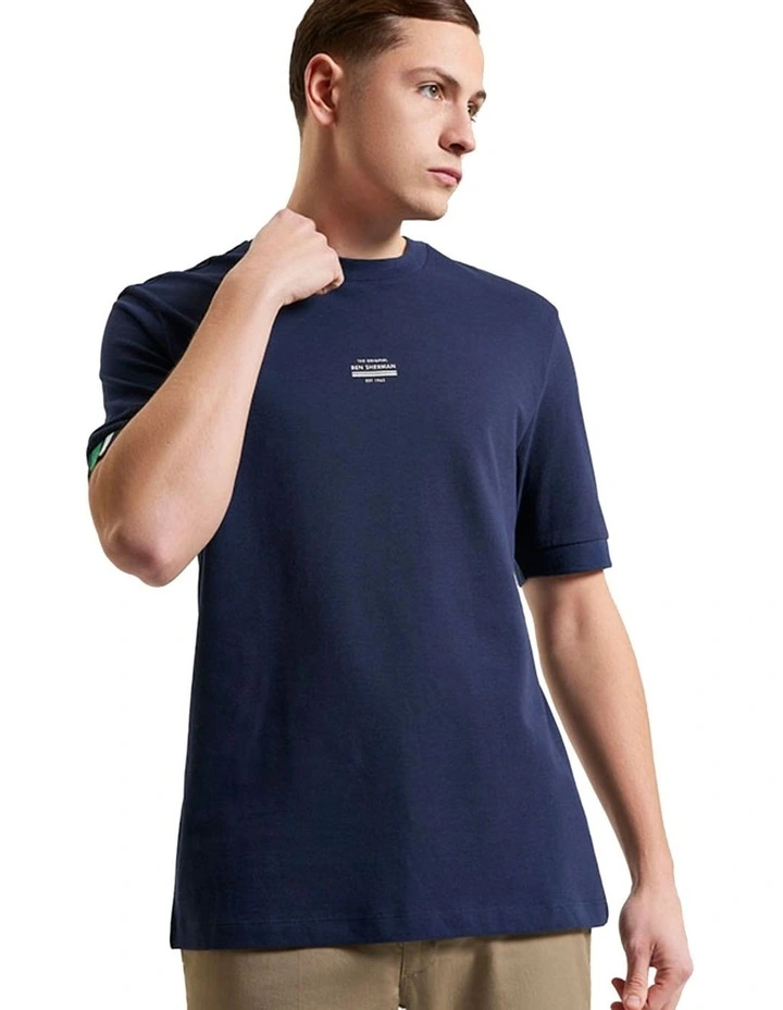 Tipped Pique Tee in Dark Navy image 1