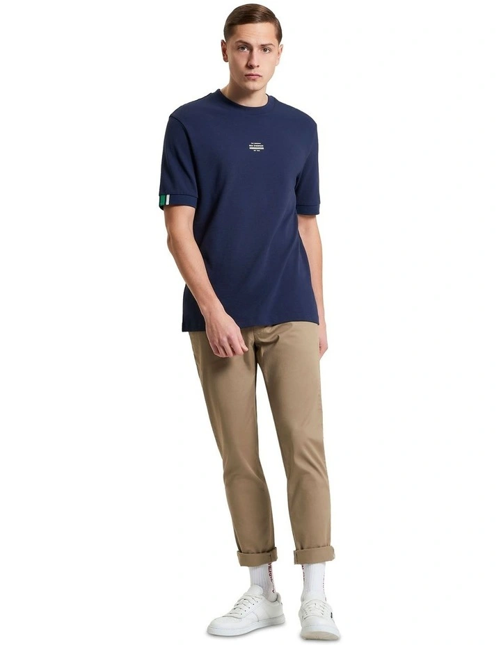 Tipped Pique Tee in Dark Navy image 3