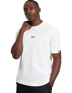 Tipped Pique Tee in Snow White