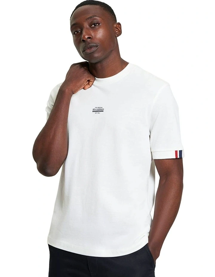 Tipped Pique Tee in Snow White image 1