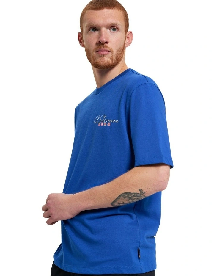 B Script Back Tee in Royal Blue image 1
