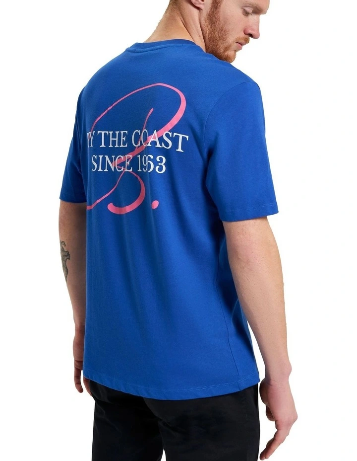 B Script Back Tee in Royal Blue image 2