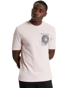 Ocean Record Tee in Blush Pink