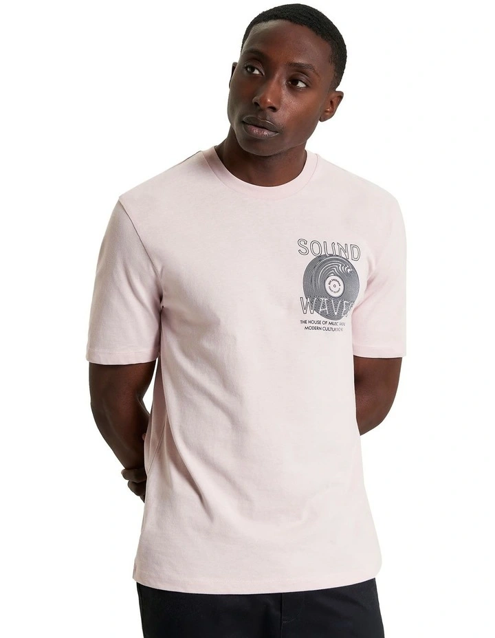 Ocean Record Tee in Blush Pink image 1