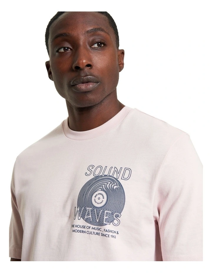 Ocean Record Tee in Blush Pink image 4