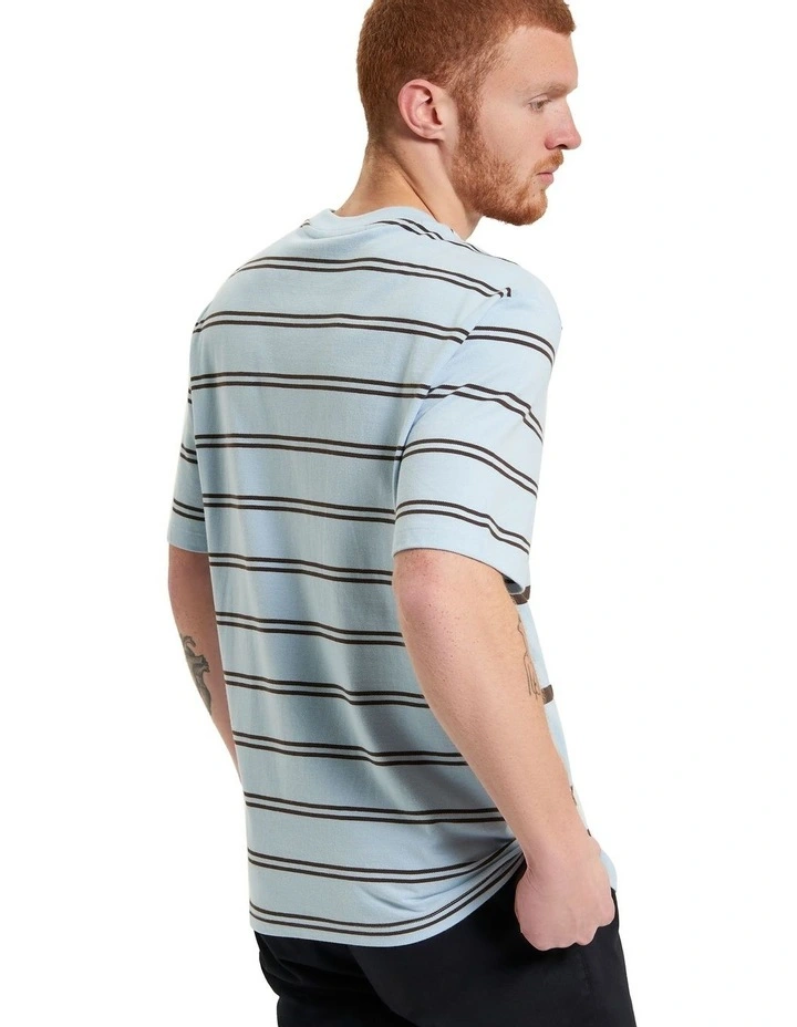 Mixed Stripe Tee in Ice Blue image 2