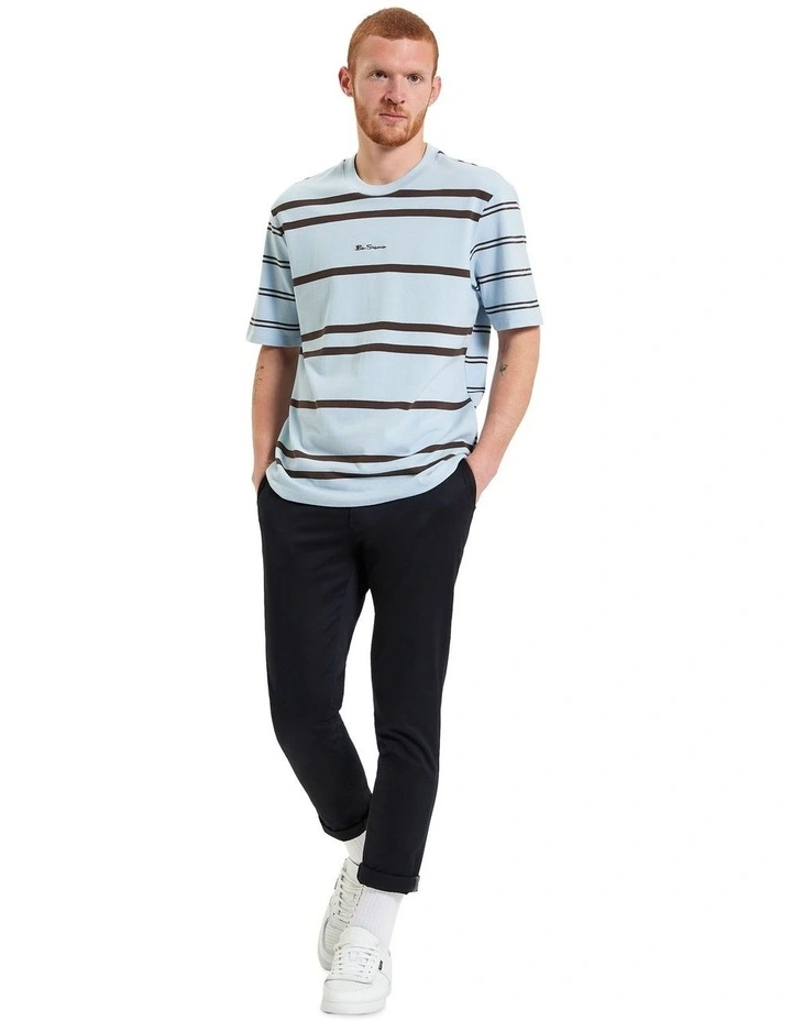 Mixed Stripe Tee in Ice Blue image 3