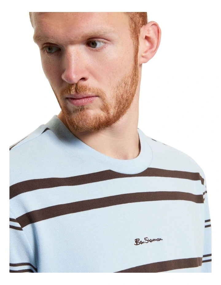 Mixed Stripe Tee in Ice Blue image 4